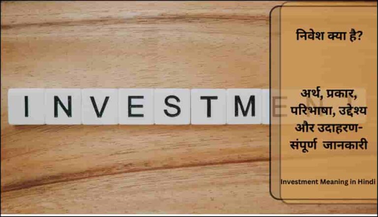 Investment Meaning in Hindi